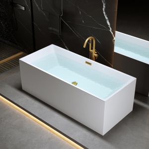 Cada de baie Santa 507C 170x75cm,Culoare Alb , Deversor Auriu Periat - Img 7
