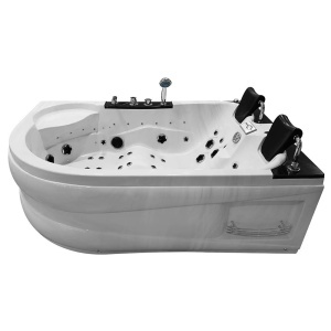 Cada de baie spa cu hidromasaj montaj dreapta 180x122x60 alba - Img 3
