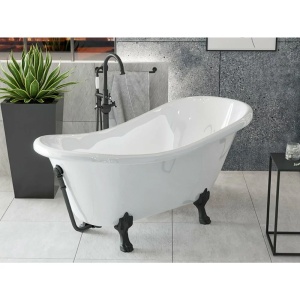 Cada free-standing Retro Besco Otylia , Dimensiune 160x77cm , Culoare Alb , Picioare Albe