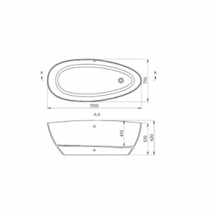Cada freestanding din compozit Rune Cloud XL 170x77 cm - Img 2