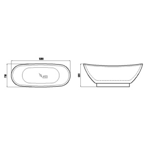 Cada freestanding, Florida, Anemona P , ovala, culoare alb, dimensiune 168x75cm - Img 2