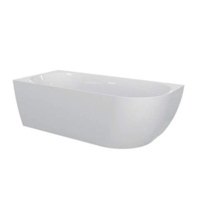 Cadă freestanding Florida, Balu Slim, dimensiune165x80 cm, de colț stanga, fără bordură, cu instalație completă, culoare alb