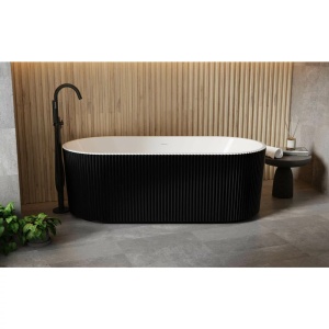 Cada freestanding interior alb exterior negru Besco Giuliana 170x78 cm - Img 4