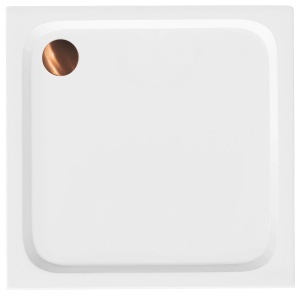 Cada pentru dus din acril Rea Belmond White Brush Copper 80x80 cm