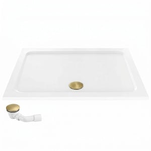 Cada pentru dus din acril Rea Belmond White Brush Gold 90x120 cm - Img 4