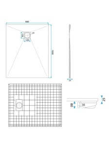 Cadita de dus 80x100 Magnum CARRARA Black - Img 10