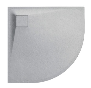 Cadita de dus ALBA semirotunda, Dimensiune 90x90cm, Culoare Gri - Img 5