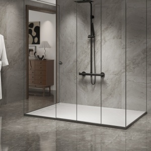 Cadita de dus DEKO Slim, Structura de piatra 140x80cm, Culoare Alb - Img 11