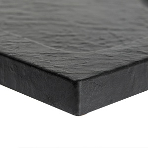 Cadita de dus dreptunghiulara slim imitatie piatra Silk 120 x 80 cm neagra - Img 6