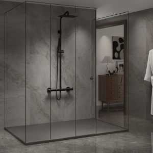 Cadita de dus dreptunghiulara slim RIKO 90x80 cm gri - Img 3