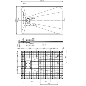 Cadita de dus JUKO Slim, Structura de piatra 120x80cm, Culoare Alb - Img 14