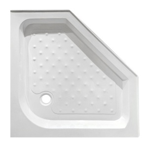 Cadita de dus pentagonala inalta si antiderapanta SXL07 B 90 x 90 cm alba - Img 3