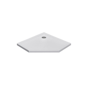 Cadita de dus pentagonala slim ST08B 90 x 90 cm alba - Img 3