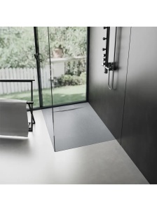 Cadita de dus Rea Bazalt , Dimensiune 90x90 , Culoare Grey - Img 2