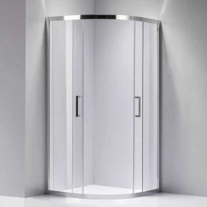 Cadita de dus semicirculara din sticla securizata rama cromata KZ101B 90 x 90 cm - Img 6