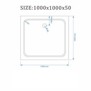 Cadita de dus slim 100x100 alb ST06A - Img 6