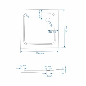 Cadita de dus Slim ST02C, Dimensiune 70x70cm, Culoare Negru - Img 7