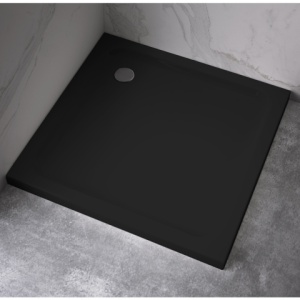 Cadita de dus slim ST02D culoare neagra, dimensiune 100x100cm - Img 3