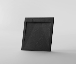 Cădiță de duș STONE 90×90 cm – Marmură Turnată, Negru Mat - Img 1