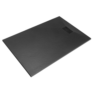 Cadita Dus Din SMC PRO BESCO BLACK COMPOZIT TURNAT , Sifon Inclus, Dimensiuni la alegere, Negru - Img 1