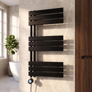 Calorifer electric, portprosop, Rea Marvo 90x50 cm Negru Mat - Img 2