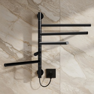 Calorifer portprosop electric Dorian 80W, 62.2 x 51.6 cm, 5 bare rotative, negru mat - Img 10