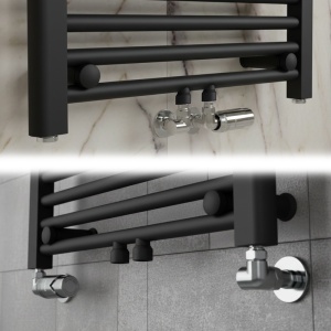Calorifer portprosop pentru baie Yasur 120x50 cm negru mat - Img 8