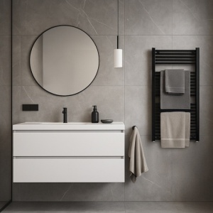 Calorifer vertical CORSO-BL-1 pentru baie 120x60, negru - Img 7