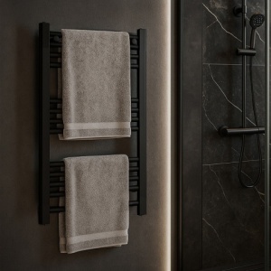 Calorifer vertical CORSO-BL-3 pentru baie 80x50, negru - Img 4