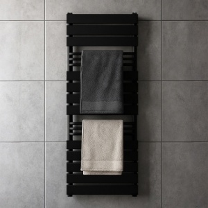 Calorifer vertical Fuego-Blu pentru baie 128x50, negru - Img 12