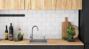 Chiuveta Bucatarie Pro GRANIT WEST GREY, Dimensiuni 44 x 48.5 x 17 cm, 1 Cuva, Incastrabila, Gri - Img 4
