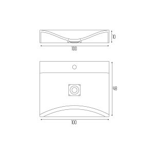 Chiuveta de blat PRO ERA ARON, Dimensiuni 100 cm x 48 x 10 cm, Conglomerat, Cu Gaura baterie, Alb - Img 3