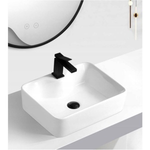 Chiuveta de blat PRO GRACE, Dimensiuni 49x 38x 13 cm, Forma Dreptunghiulara, Ceramica sanitara, Fara gaura baterie, Alb - Img 2