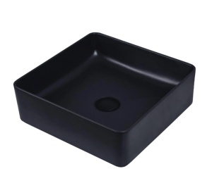Chiuveta De Blat PRO OSLO, 36x36x 13 Cm, Montaj Pe Blat, Design Deosebit, Forma Dreptunghiulara, Ceramica Sanitara, Negru Mat - Img 2
