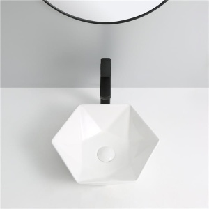Chiuveta de blat PRO SONET, Dimensiuni 41.5 x 47 x 12 cm, Forma Asimetrica, Ceramica sanitara, Alb - Img 3
