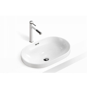 Chiuveta de blat PRO VERA, Dimensiuni 60x 40x 19 cm, Forma Dreptunghiulara, Ceramica sanitara, Fara gaura baterie, Alb - Img 3