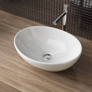 Chiuveta de blat PRO VERA White, Dimensiuni 40.5 x 33.7x 13.5 cm, Forma Ovala, Ceramica sanitara, Alb - Img 7