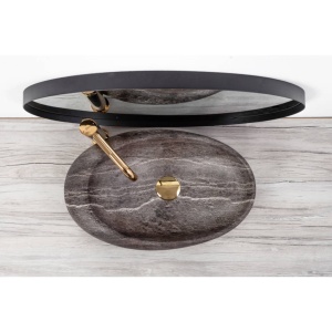 Chiuveta de blat REA ROXY A, Dimensiuni 49 x 31 x 13.5 cm, Forma Ovala, Ceramica sanitara, Maro - Img 5