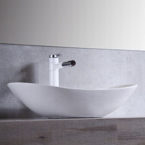 Chiuveta de blat REA ROYAL White, Dimensiuni 61.5 x 35.5 x 15.5 cm, Forma Ovala, Ceramica sanitara, Alba - Img 4