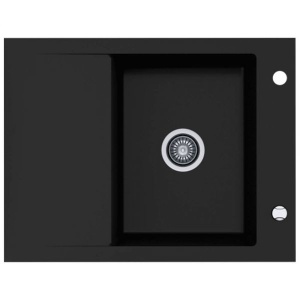 Chiuveta De Bucatarie Kernau , Model Minimalist Din Granit 65x50cm, Culoare Deep Black - Img 1