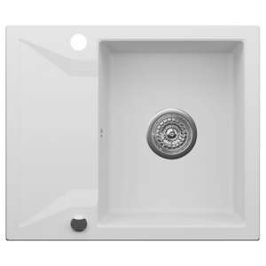 Chiuveta De Bucatarie Kernau , Model Modern Din Granit 59x50cm, Culoare Pure White