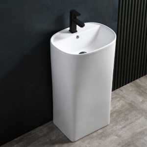 Chiuveta ovala independenta tip piedestal din ceramica alba Claro 49 x 37 cm - Img 2