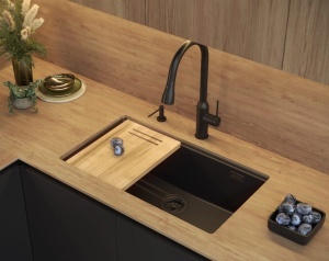 Chiuveta pentru bucatarie din granit Logan 110 Black - Img 7