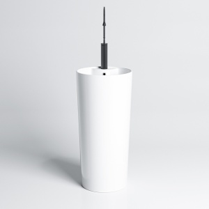 Chiuveta rotunda independenta tip piedestal din ceramica alba Lino 40 x 85 cm - Img 2