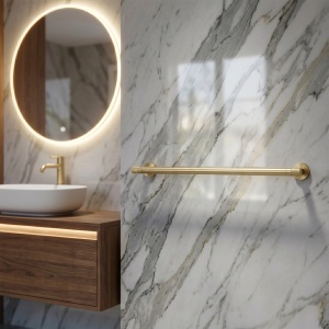 Cuier de baie, bara prosop Rea Ori Brush Gold - Img 6