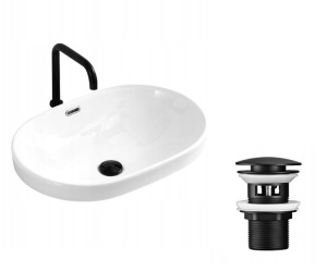 Dop Chiuveta PRO VELDMAN, Click-Clack, Dimensiune Standard, Negru Mat - Img 5