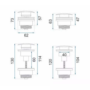 Dop universal pentru lavoar click-clack Rea Nichel INOX - Img 2