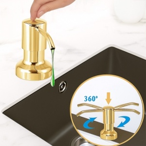 Dozator de lichid pentru masina de spalat vase, pentru chiuveta de bucatarie, gold TARA-GL-2 - Img 4