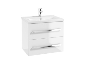 Dulap baza suspendat Defra Granada alb lucios 60 x 40 x 50 cm 2 sertare - Img 2
