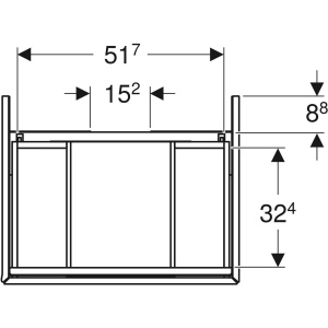 Dulap baza suspendat Geberit One alb mat 60 x 47 x 50 cm cu 2 sertare - Img 3